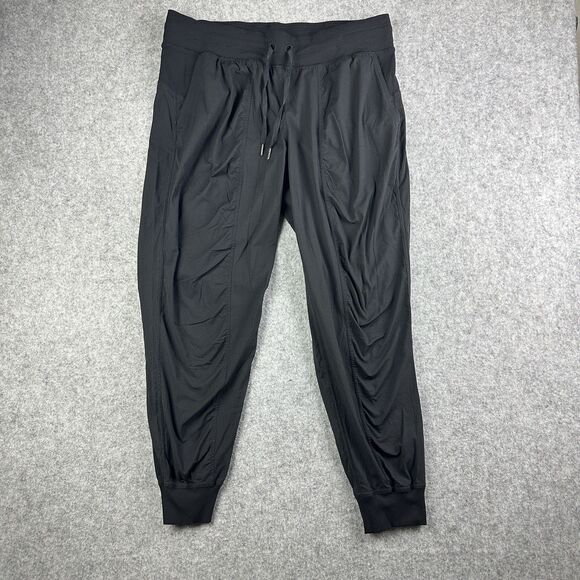 Lululemon Dance Studio Jogger Pants Womens 14 Black Mid Rise Full Length Lounge* - Picture 1 of 12